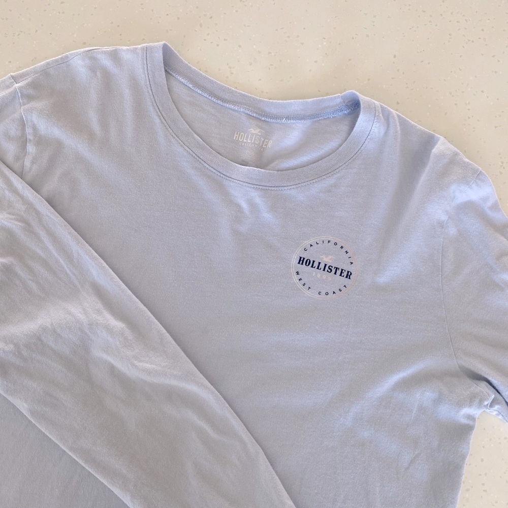 Blue Small Hollister Logo Long Sleeve Tee